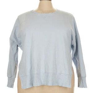 Universal Standard Split Hem Sweatshirt light blue L 22 24